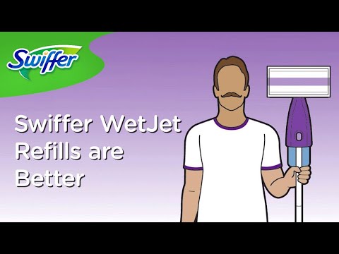 Swiffer WetJet Mop, 11 x 5 White Cloth Head, 46 Purple/Silver