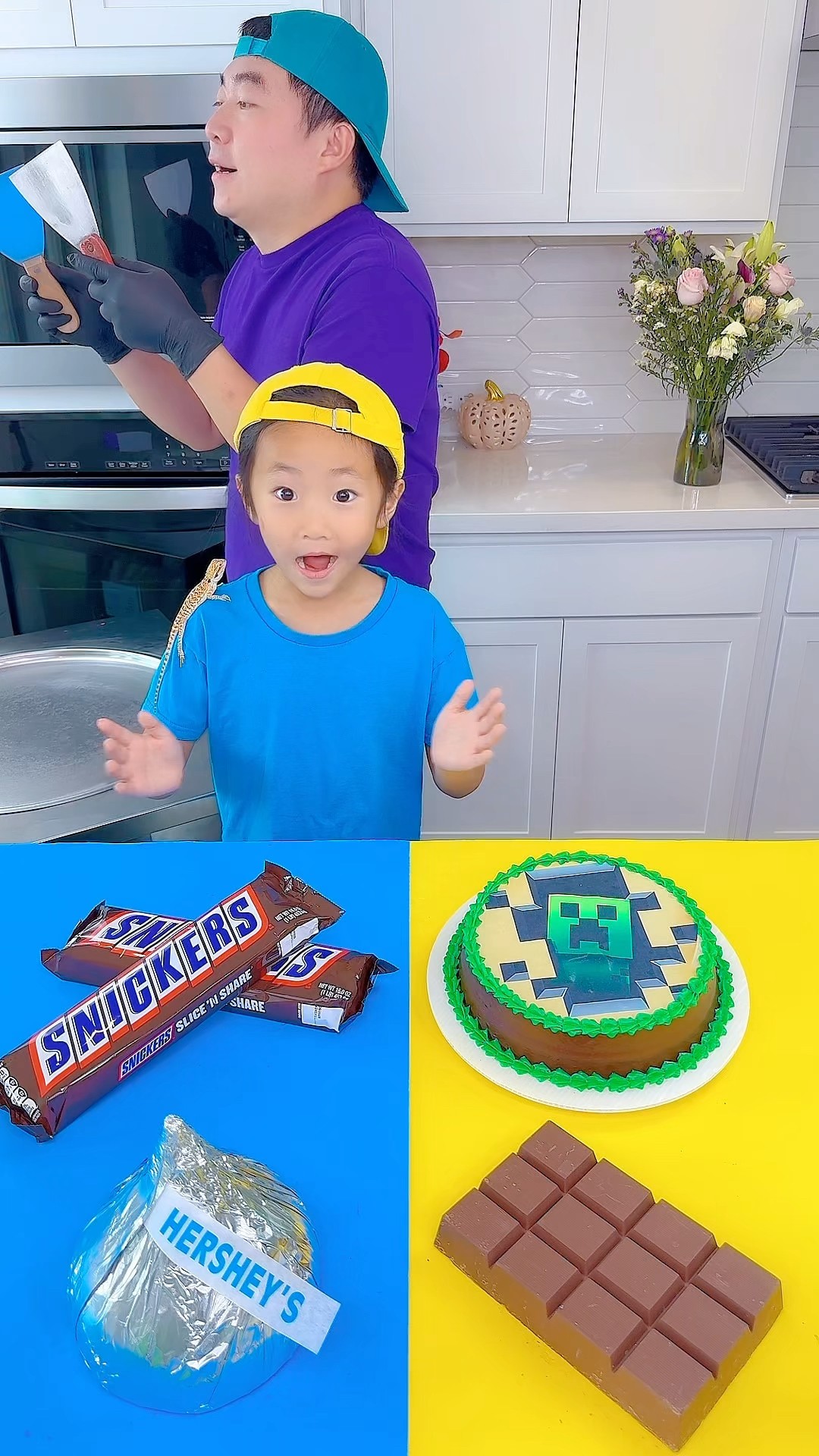 Minecraft cake vs Chocolates ice cream challenge!? #roblox #funny by Ethan Funny Family