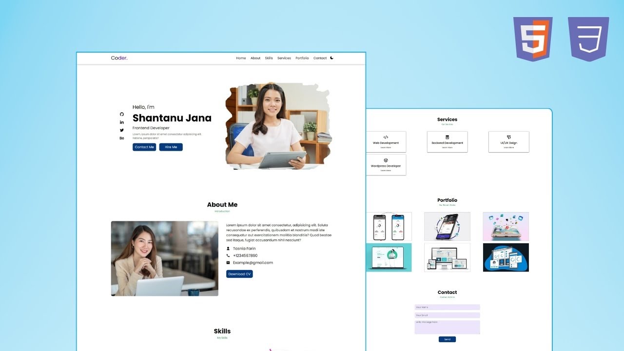 Best Responsive Website using HTML CSS & JavaScript | Full Website ...