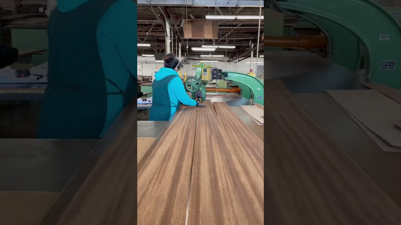Making A Wood Veneer Face By Splicing Veneer Leaves Together 