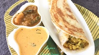 Masala Dosa | Potato filled crepe