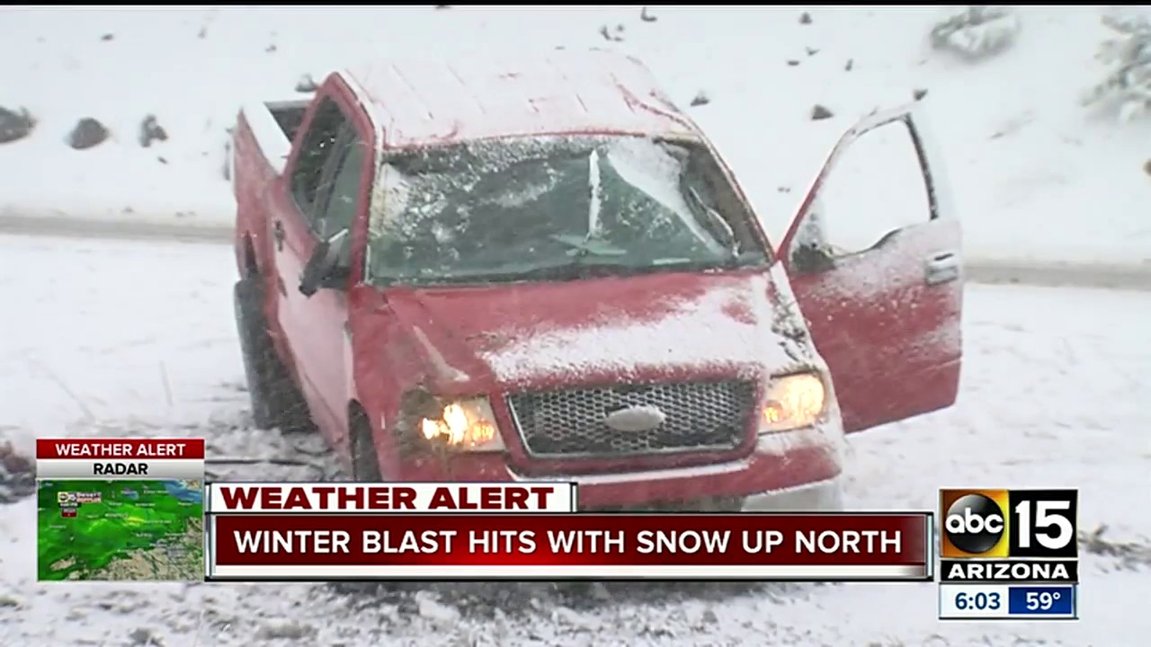 Winter blast hits with snow up north