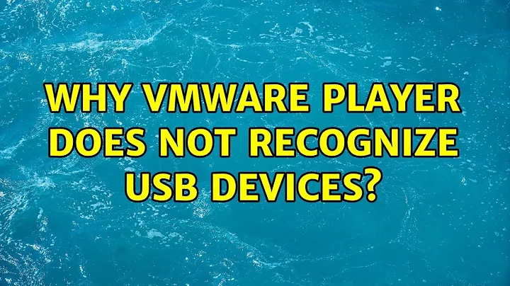 Why VMware Player does not recognize USB devices?