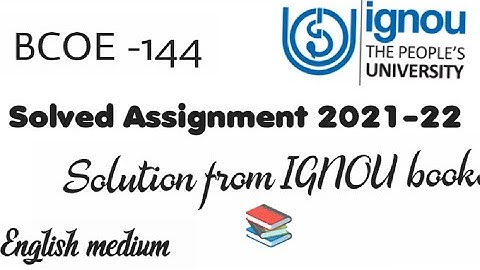 BCOE -144 Solved Assignment 2021-22(English medium)