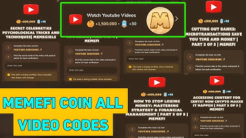 Memefi All Video Codes | Memefi Youtube Video Code | Memefi Video Code Today | Memefi Video Code