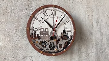 Automaton Bite Paris wooden wall clock