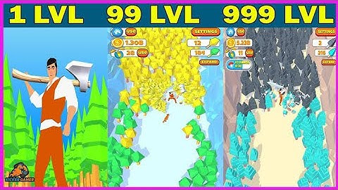 Idle lumberjack 3d! 999 level axe damage,all axes evolution! idle lumberjack 3d