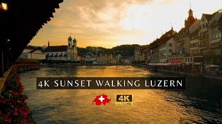 4K HDR Switzerland sunset walk in Lucerne #switzerland