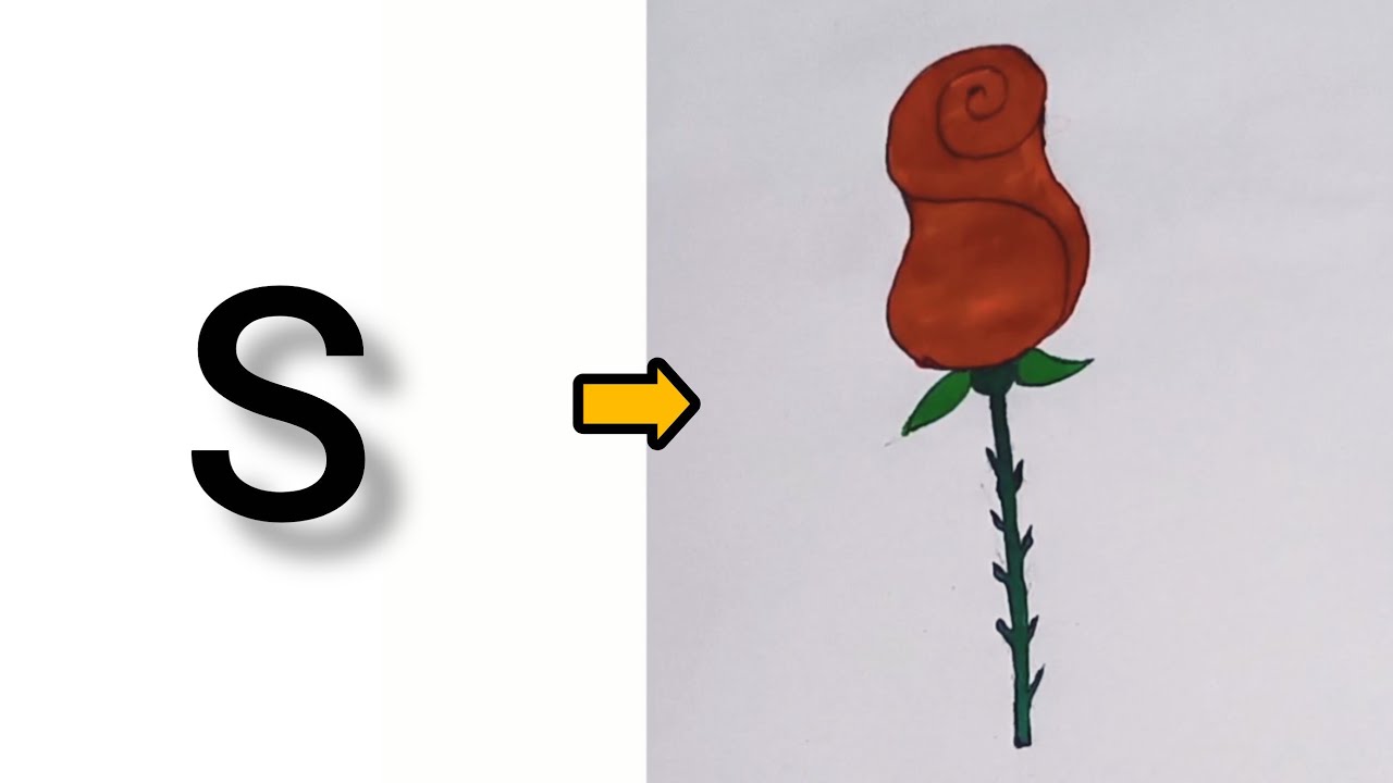 How to draw a rose 🌹