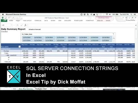SQL Server Connection Strings In Excel