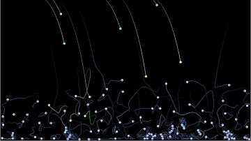 A 20%-80% mixture of particles of opposite charge subject to gravity