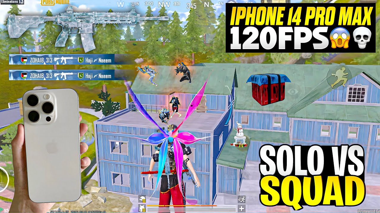 iPhone 14 Pro Max = PUBG Monster 😈 120FPS Gameplay 