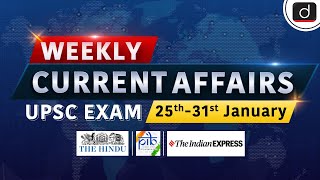 Weekly Current Affairs । 25th- 31st Jan 2024। UPSC । Drishti IAS English