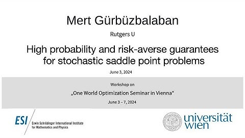 Mert Gürbüzbalaban -High probability and risk-averse guarantees for stochastic saddle point problems