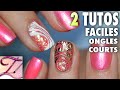 2 tutos nail art facile ongles courts en gel pour pose salon rapide