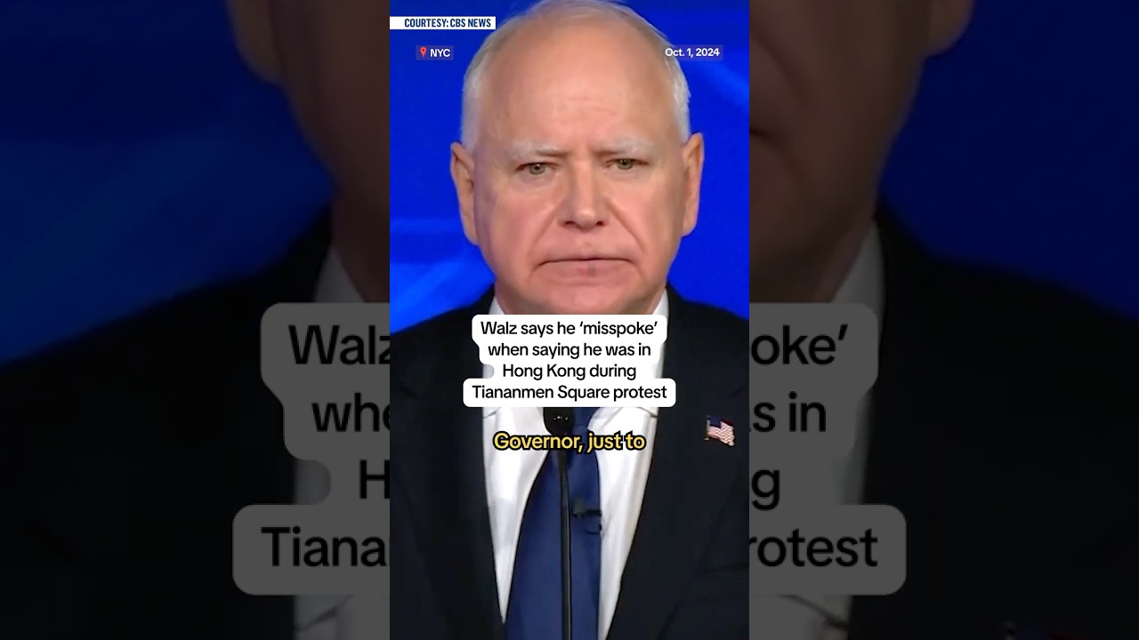 Walz says he ‘misspoke’ when saying he was in Hong Kong during Tiananmen Square protest