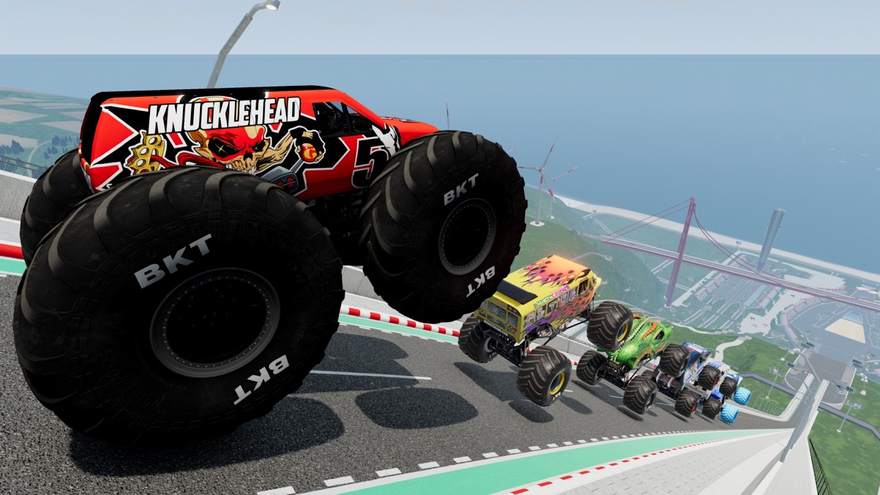 #003 BeamNG.Drive  |  Epic monster trucks  Hight Speed jumps super stunts & crashing