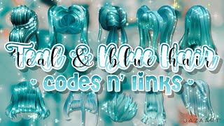 Teal Blue Hair Codes Links Roblox Bloxburg Youtube - blue roblox hair id