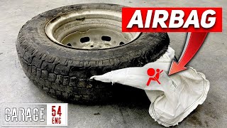Will an airbag rip a tire apart from the inside?