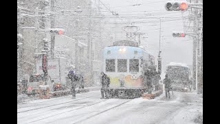 強い冬型、大雪警戒続く　京都・右京の積雪の様子