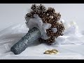 DIY Свадебный букет зимний из шишек и бусин  wedding bouquet