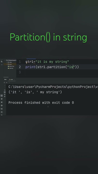 #partition()in string |partition function in python | partition() - YouTube