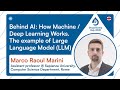 Behind Artificial Intelligence: How Machine/Deep Learning Works. The example of LLM - Marco Marini