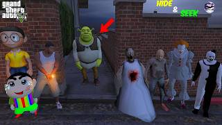 Evil Nun Granny Shinchan Play Hide and Seek With Monster Shinchan and Franklin in GTA 5 screenshot 2