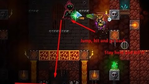 Killing the netherworld miniboss!  Pixel Worlds