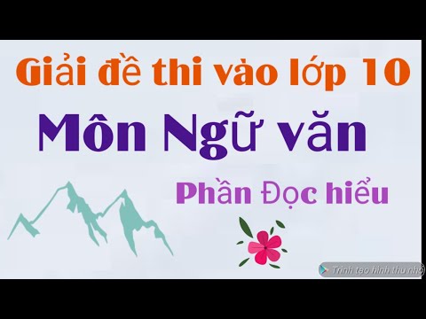 Giải đề thi vào lớp 10 môn Ngữ văn / Phần đọc hiểu và nghị luận xã hội #HOT