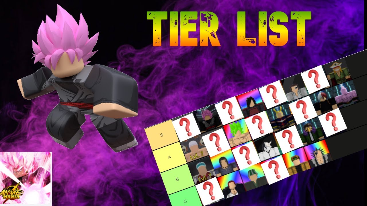 TIER LIST LEGENDARIOS ACTUALIZADA 3 - ANIME MANIA ROBLOX 