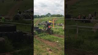 Amateur Enduro An Electric Dirtbike Is Trying To Drive Over Slippery Tires