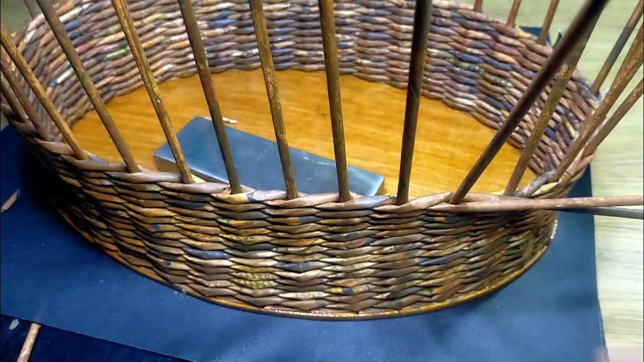 How to Make Basket with Wood Handle🧺/Diy Woven Basket/Paper Craft Idea YouTube