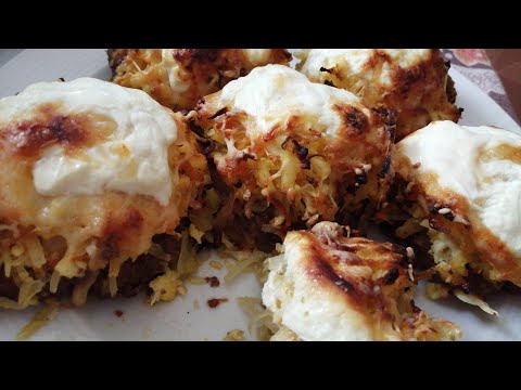 Мясные стожки с капустой и сыром Вкусно и питательно.