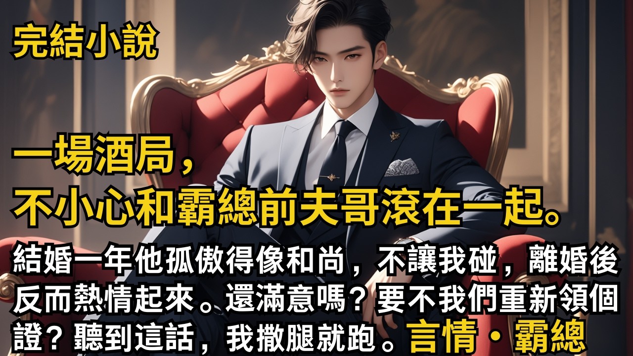 【完結小說】一場酒局，不小心和霸總前夫哥滾在一起。結婚一年他孤傲得像和尚，不讓我碰，離婚後反而熱情起來。還滿意嗎？要不我們重新領個證？聽到這話，我撒腿就跑。#一口氣看完 #小說 #完結 #甜文 #霸總
