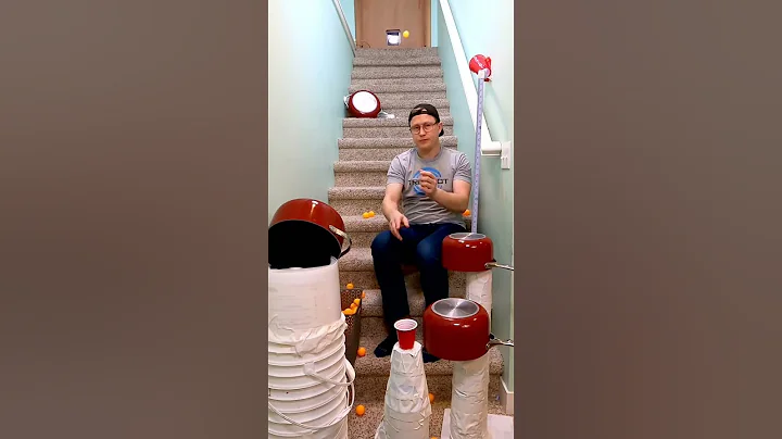He used four pots and a tape  measure! #trickshot #pong
