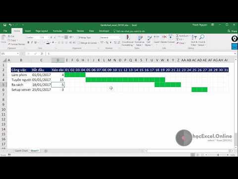 Hướng dẫn Tạo Gantt Chart tiến độ công việc quản lý dự án trong Excel