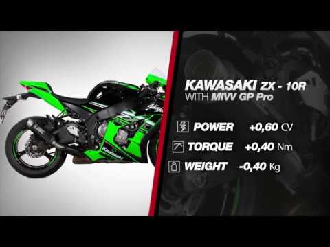 SILENCIEUX MIVV GP PRO INOX NOIR KAWASAKI ZX-10 R 2016-2023 vidéo