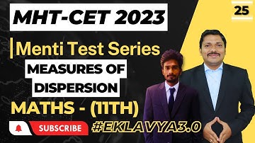 Measures of Dispersion: 11th Maths Menti Test for MHT-CET 2023 | Session 25 | Dinesh Sir