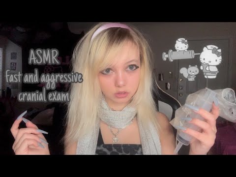 ASMR cranial exam🩶🩺💉 (fast and aggressive)
