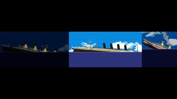 Floating Sandbox.Titanic, Britannic and Lusitania sinking in reverse