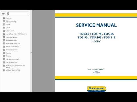 New Holland TD5.65 - TD5.75 - TD5.85 - TD5.95 - TD5.105 - TD5.115 Workshop Manual