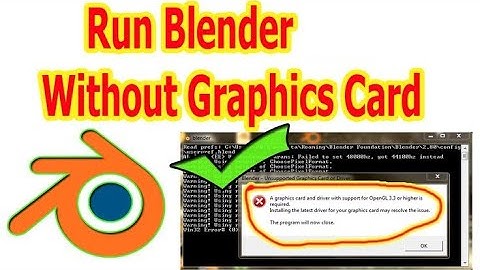 How to Fix Blender OpenGL 3.3 Error | Run Blender without Graphics Card | graphics card error