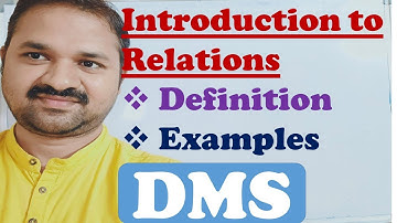 Introduction  to  Relations  in Discrete  Mathematics  || Definition || Examples || DMS || MFCS