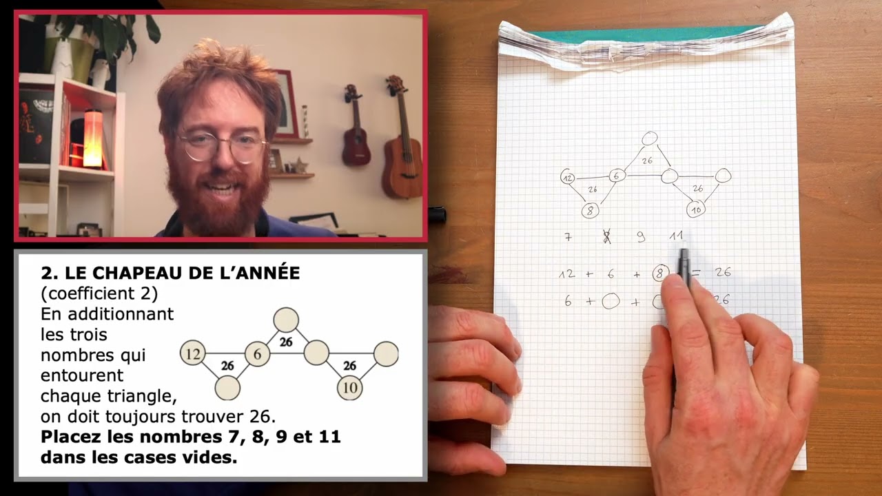 Le chapeau de l'année / de Valérie (problème 2) solution - championnat 2026, quarts de finale