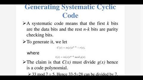 Generation of Systematic Cyclic Code | ITC | Lec-21