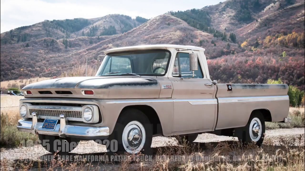 1965 Chevy C20 One Owner California Patina Truck Original Paint Motor Interior Zero Rust
