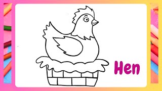 Cómo Dibujar Una Gallina Fácil | How To Draw A Hen Easy