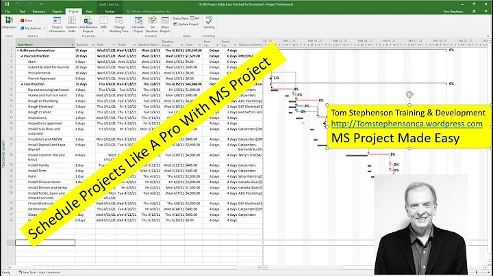MS Project Made Easy Tutorial 1, Project Manage any Project Using MS Project.Learn Learn the Basics