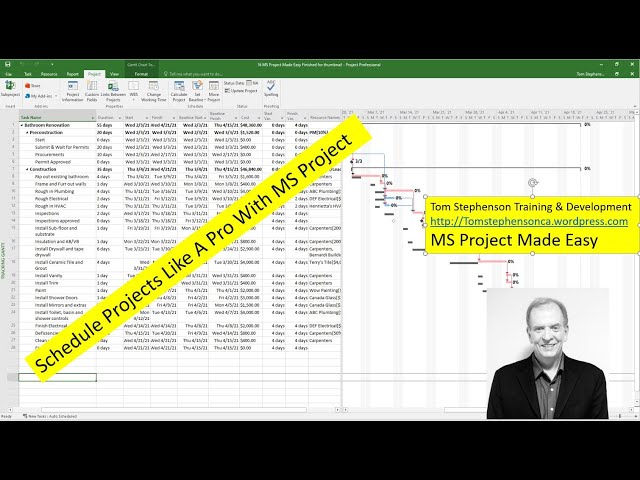 MS Project Made Easy Tutorial 1, Project Manage any Project Using MS Project.Learn Learn the Basics class=